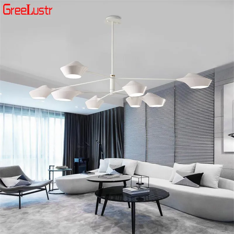 Люстра в скандинавском стиле с абажуром железная Регулируемая лампа подвеской