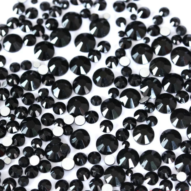 Black ZOTOONE 1440 шт. Стразы с плоской задней поверхностью для ногтей, черное стекло, кристалл AB Стразы, палочка для отделки одежды, аксессуары для шитья своими руками - Цвет: Black