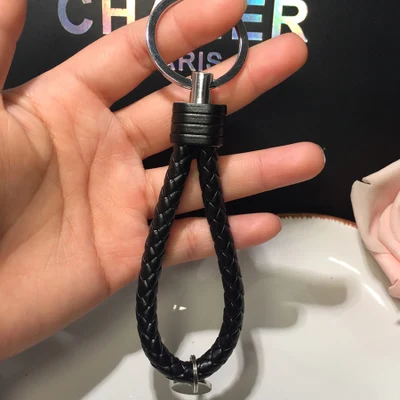 Кожаный ремешок плетеный шнур держатель Автомобильный брелок ручной работы