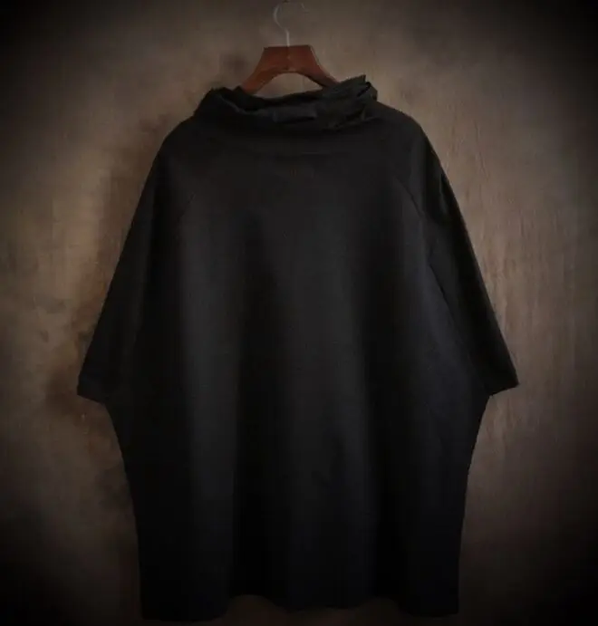 Новое поступление плюс размер Мужская мода Свободный стиль летучая мышь рубашка