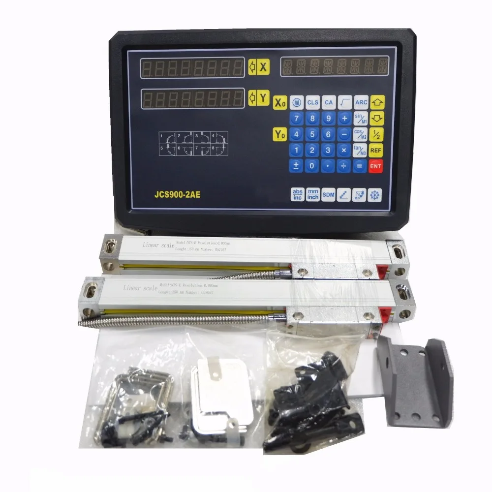 

JCS900-2AE 2 axis DRO kit Milling Lathe Machine 2 Axis Digital Readout DRO and 2 Pieces Linear Glass Scale Linear Encoder Sensor