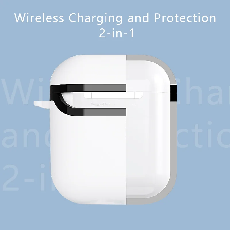 Чехол для зарядного устройства Airpods, чехол для беспроводного зарядного устройства QI, чехол для беспроводного зарядного устройства Airpods, чехол для зарядного устройства Airpods