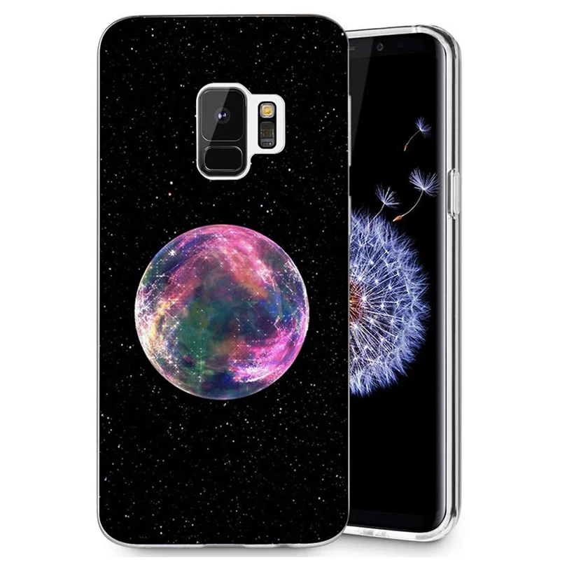 Мягкий чехол из ТПУ с принтом "для Fundas samsung Galaxy S9 PU кожаный флип для coque плюс