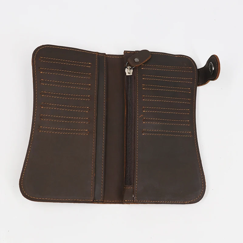 SIMLINE мужской кошелек из натуральной кожи длинный винтажный Crazy Horse Воловья кожа