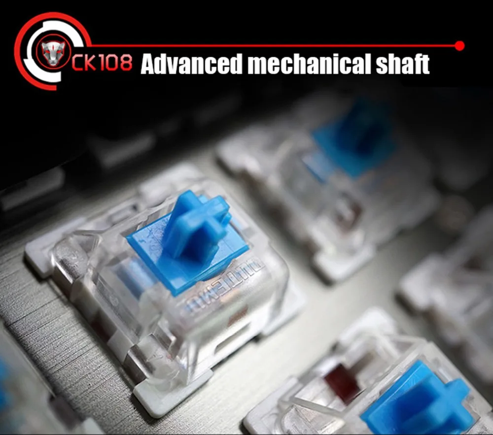 Русская английская механическая клавиатура Motospeed CK108 USB Проводная игровая программируемая клавиатура с подсветкой компьютерные части синий переключатель