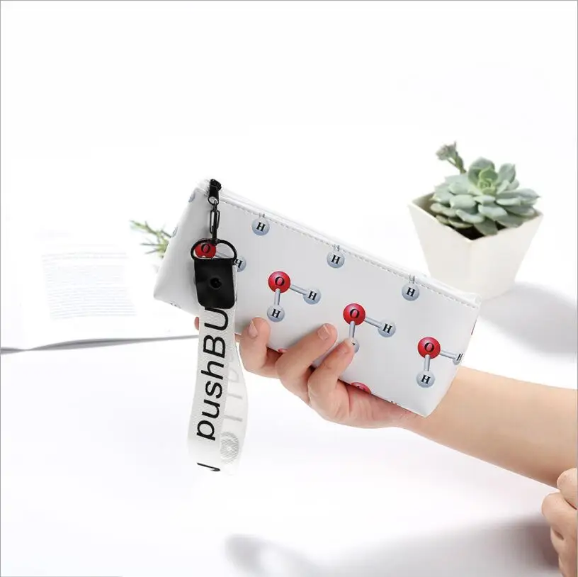 Креативные простые геометрические пеналы из искусственной кожи канцелярские