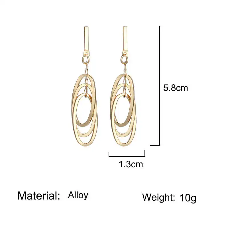 Женское ювелирное украшение в виде висячих ушей золотистого и серебристого