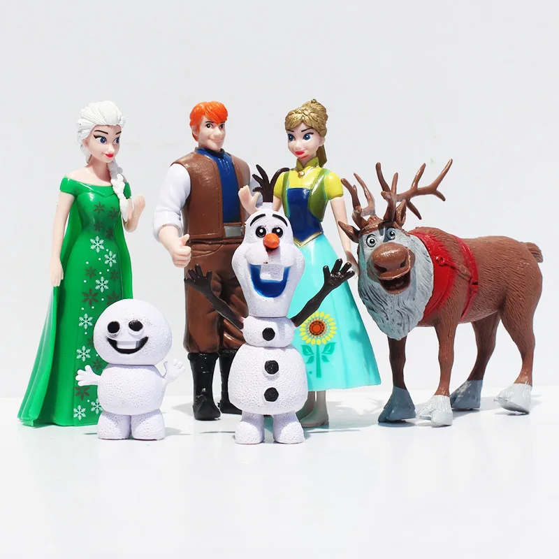 Hot 6Pcs/set 2Styles Anna Elsa Figures Kristoff Sven Olaf PVC Figure Toy Classic Model Doll Toys 5~12CM | Игрушки и хобби