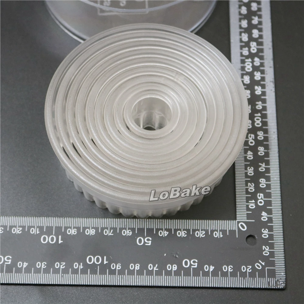 (9 шт./компл.) Круглая Форма с рифлеными краями из тонкого поликарбоната форма для