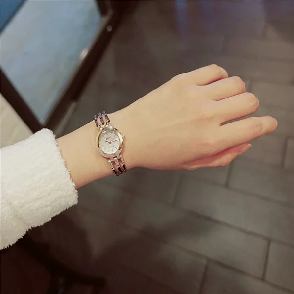 Горячая Распродажа модные часы с браслетом из розового золота Женские кварцевые