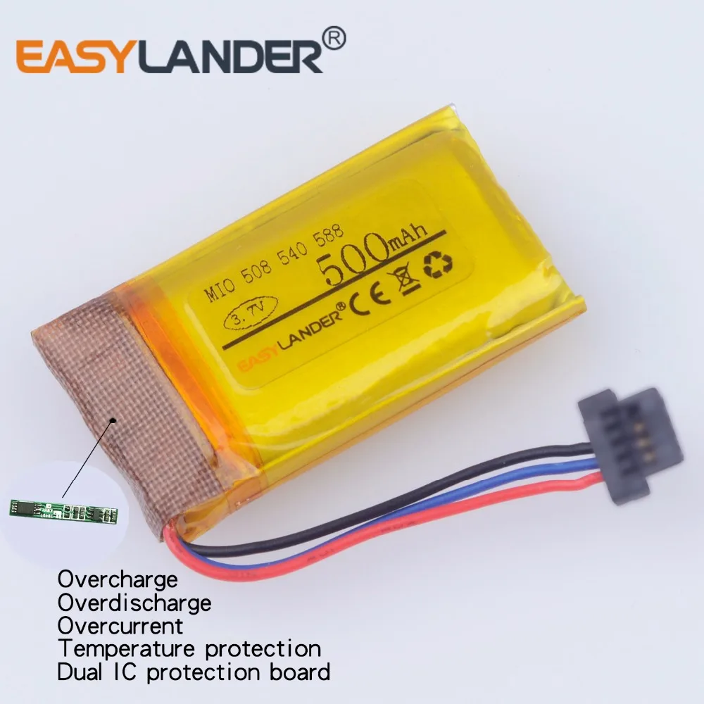 

3.7v 500mAh Rechargeable li Polymer battery For DVR GPS MP3 MP4 MIO mivue 508 MIO mivue 540 MIO mivue 588Driving recorder