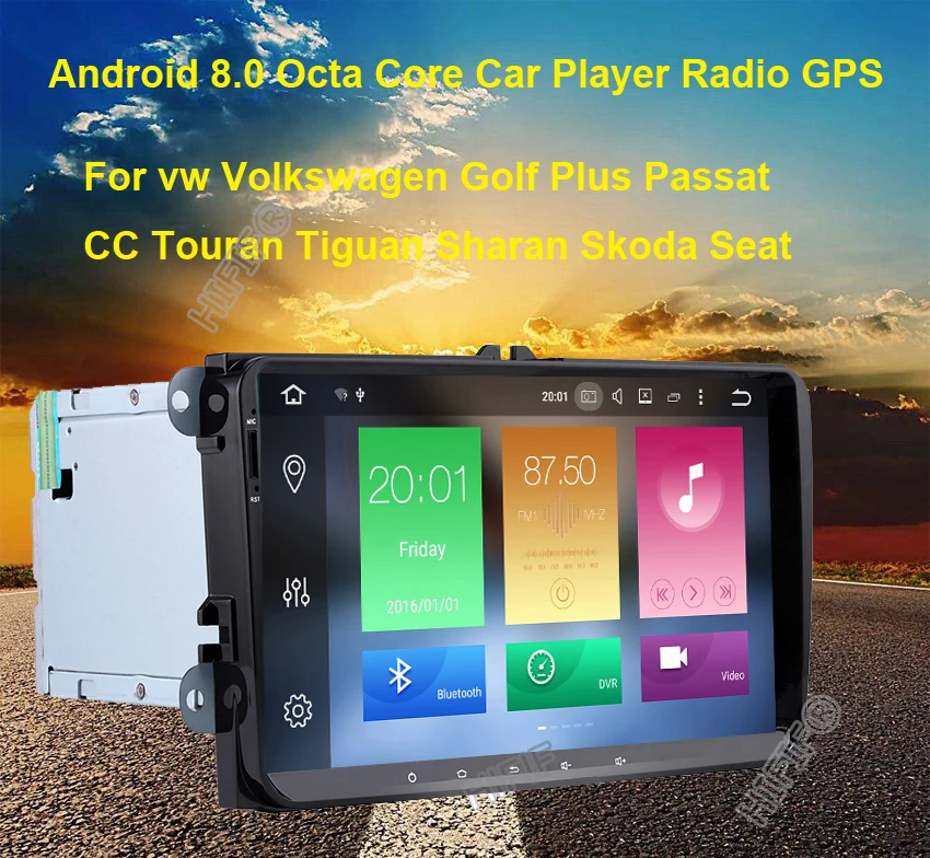 HIFIF 8 Core 2 din Android 8,0 " Автомобильный радиоплеер для VW GOLF 5 Golf 6 POLO Passat; Skoda CC JETTA Navigation gps навигация