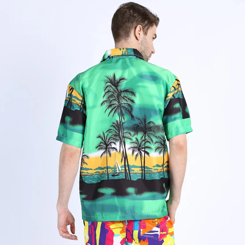 Мужские Гавайи рубашка для летнего отдыха пляж модные Floral Tropical Приморский