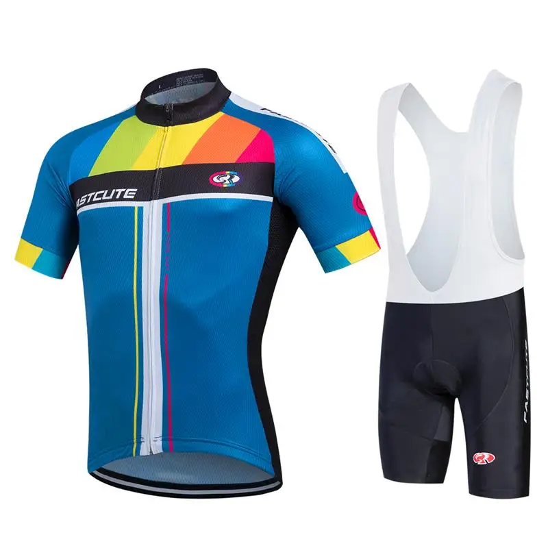Одежда для велоспорта. Mens Pro Cycling Jersey Set short Sleeve and Padded Cycling Bib shorts Kit.