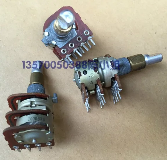 

Japan ALPS 16 type B100KX3 B100K*3 B100K dual axis potentiometer shaft 25mm switch