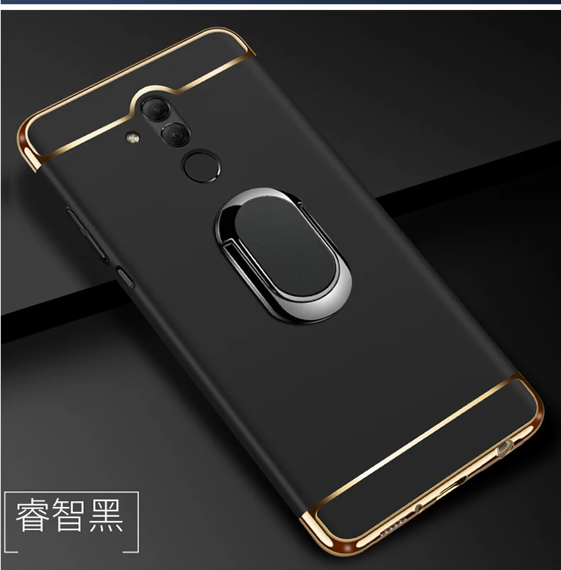 Магнитный чехол с кольцом на палец для Huawei Mate 20 Lite Роскошный Жесткий Гибридный