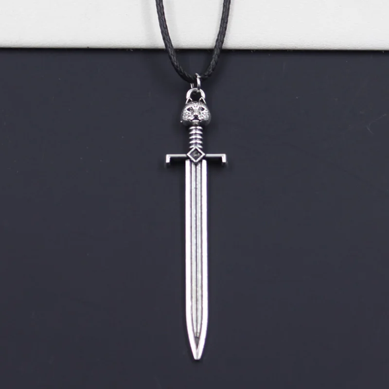 Новое прочное черное ожерелье из искусственной кожи с подвеской в виде кота