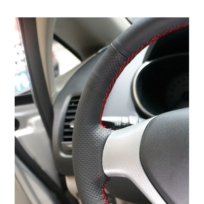 Черная искусственная кожа PU чехол рулевого колеса автомобиля для Honda City 2007 2008