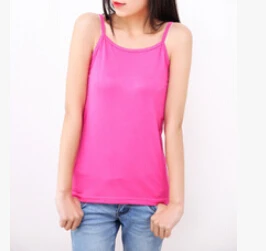 Rose red Jinsen Aite, L-6XL размера плюс, женские топы, камзол для отдыха, майки, модная Классическая футболка, одноцветная эластичная хлопковая Модальная майка JS370 - Цвет: Rose red