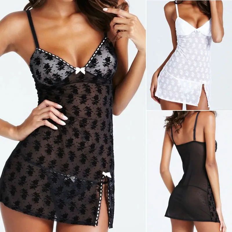 Exotic Apparel Women Baby Dolls Dress sexy lingerie sex costumes hollow nightwear intimates slip Backless underwear | Тематическая