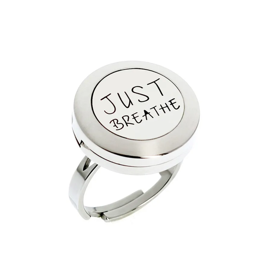 20 мм Регулируемый диффузор медальон кольцо Just Breathe 316L нержавеющая сталь эфирное масло духи медальон кольцо для женщин 10 шт. подушечки подарки - Цвет основного камня: FA275