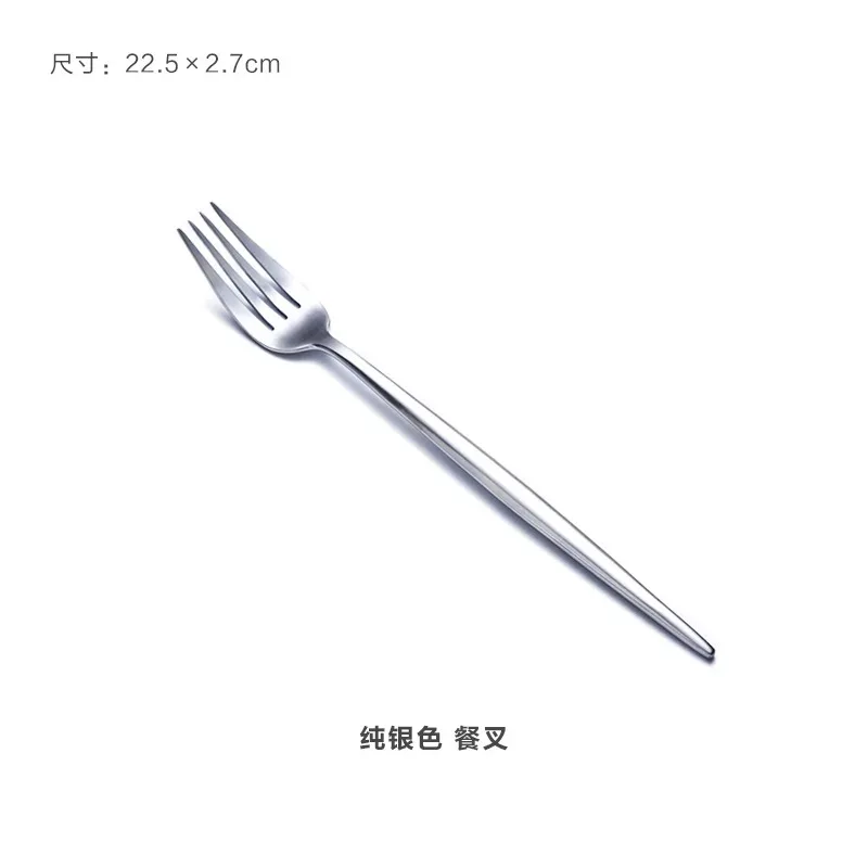 02 Dinner fork 304 столовые приборы из нержавеющей стали набор столовых приборов столовые вилки ножи совок набор серебряных изделий титановая Серебряная кухонная посуда - Цвет: 02 Dinner fork