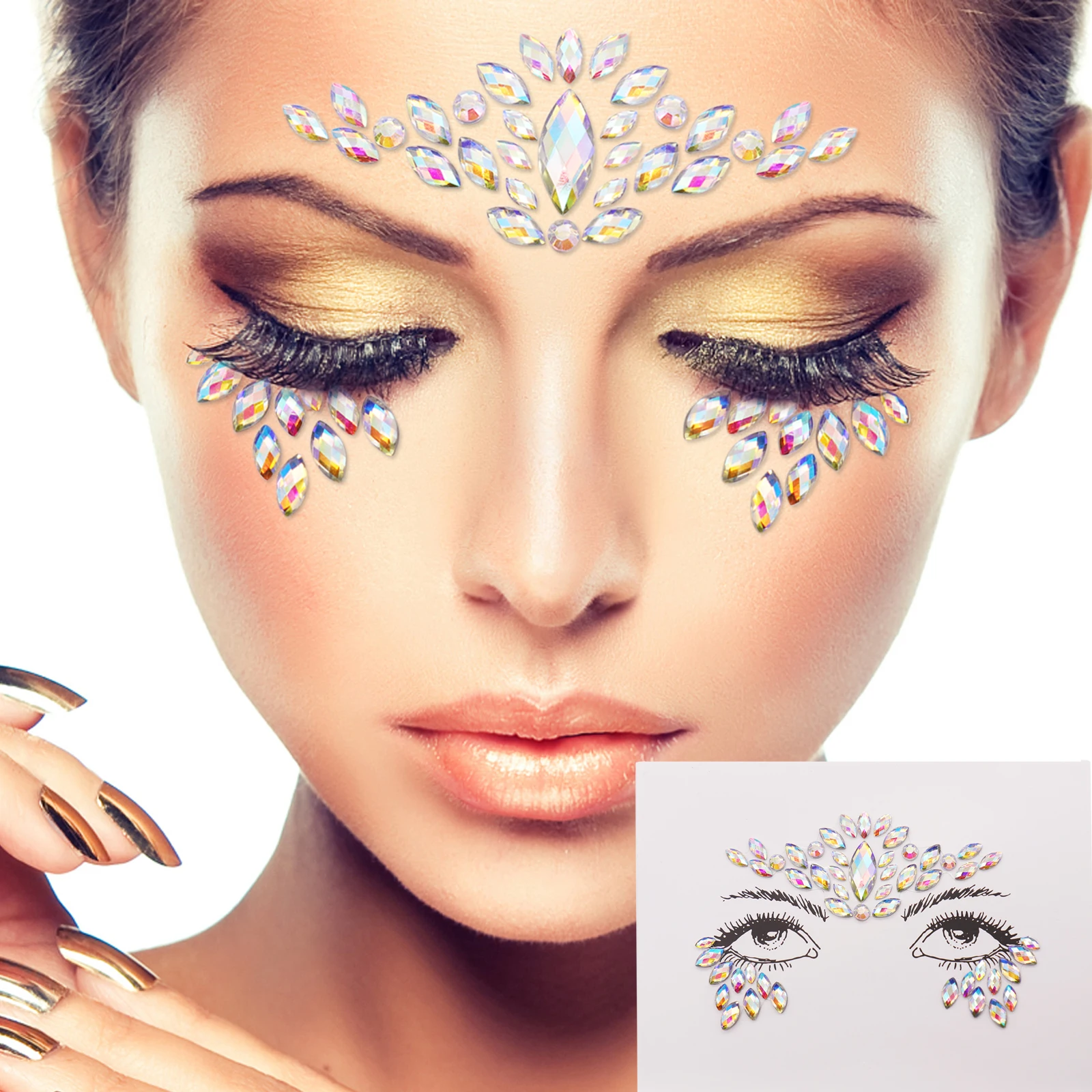 1 шт. акриловая наклейка для лица Bindi ручная работа богемский и этнический стиль