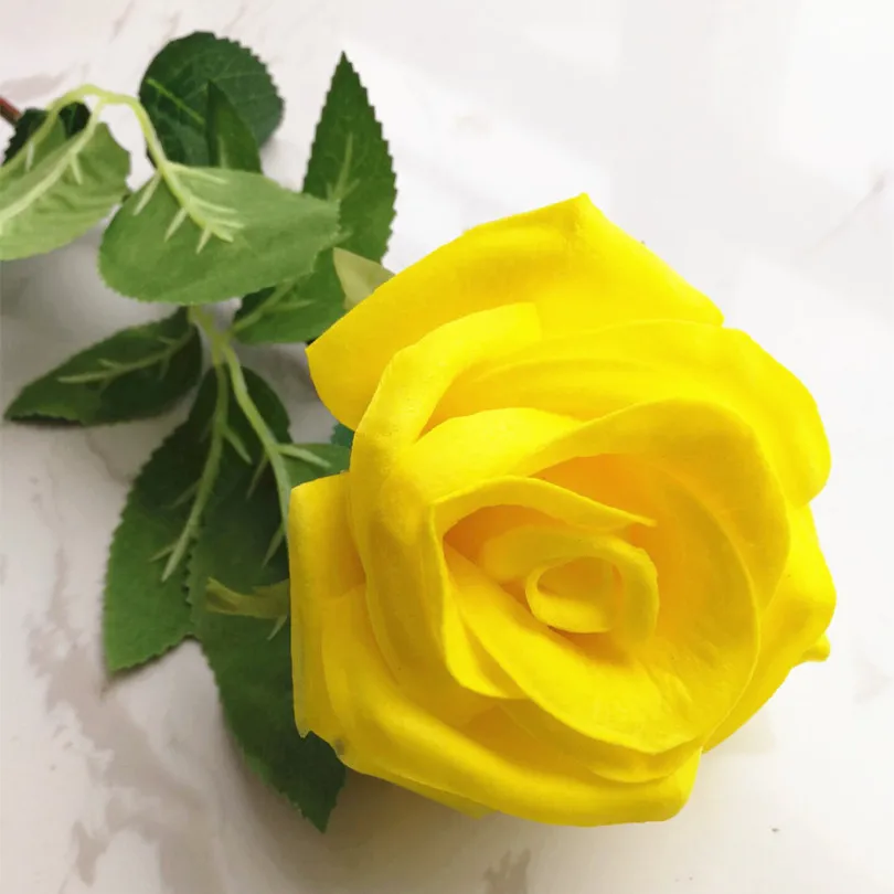 Искусственные цветы: роскошные розы. Размер 45 см - Цвет: 60cm yellow