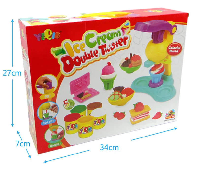 Kids Pretend Play Ice Cream Set with Plasticine Tools Toys for Children Simulation Toy Birthday Gift GW27 | Игрушки и хобби