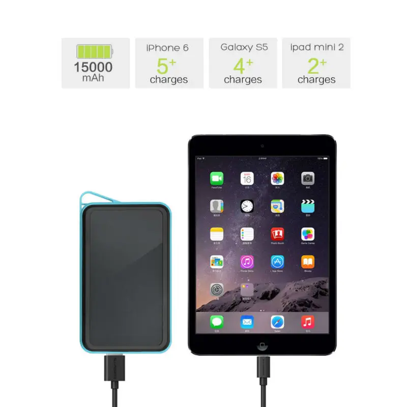 Все мощности S солнечное зарядное устройство 15000 мАч двойной USB портативное