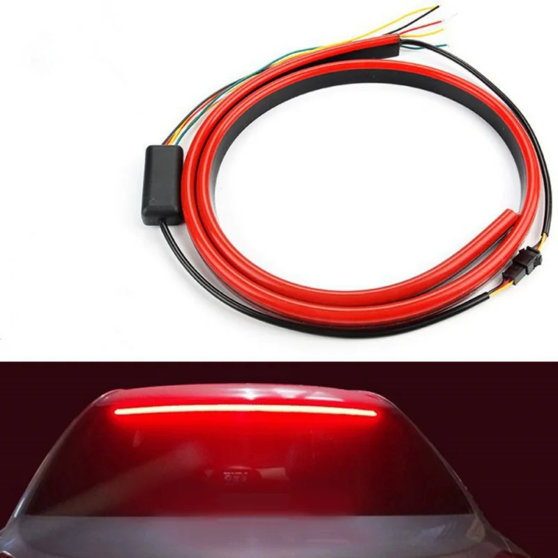 12V автомобильная светодиодная лента задний тормозной фонарь Предупреждение динамическая стримерная лампа стоп-сигнал верхнего крепления