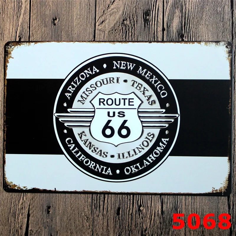 The Mother Road Route 66 металлические оловянные знаки Техасский старинный газовый автомобиль гараж домашний декор настенные художественные вывески YN029