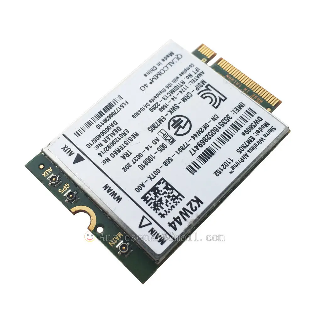 Модуль карты DW5809e K2W44 для Sierra Wireless Airprime EM7305 M.2 4G 100M LTE WWAN Dell E7450 E7250/7250 E5550/5550 E5450/5450|em7305|