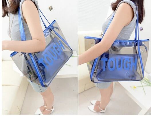 Summer new fashion transparent jelly shoulder bag handbag | Багаж и сумки