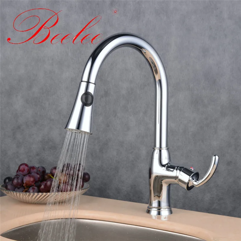 Смеситель для кухни Beelee в европейском стиле современный кран с одной ручкой