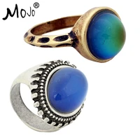 2pcs vintage bohemia retro color change mood ring emotion feeling changeable ring temperature control ring for women rg002 rs016