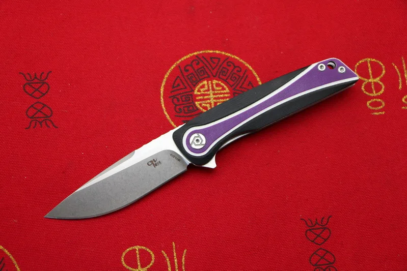 Black purple CH CH3511 Флиппер складной нож D2 лезвие шарикоподшипники G10+ стальная ручка Кемпинг Охота карманные Фруктовые Ножи EDC инструменты - Цвет: Black purple