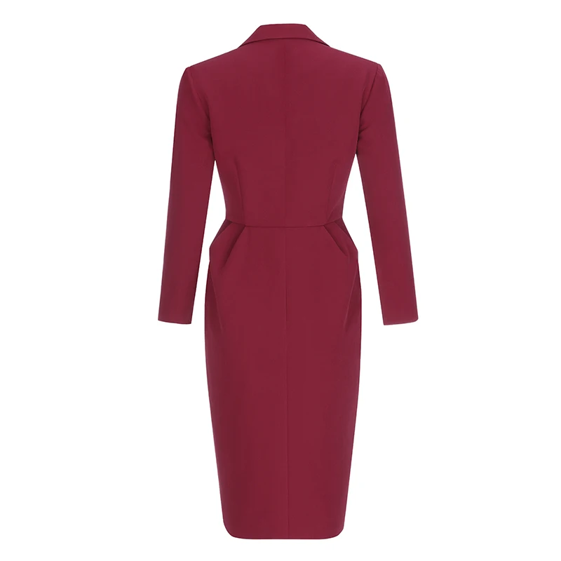 Bqueen 2019 New Women Long Sleeve V Neck Formal Blazers Botton Suits Wear To Work Fahion Sexy Split For Lady Suit Dress | Женская одежда