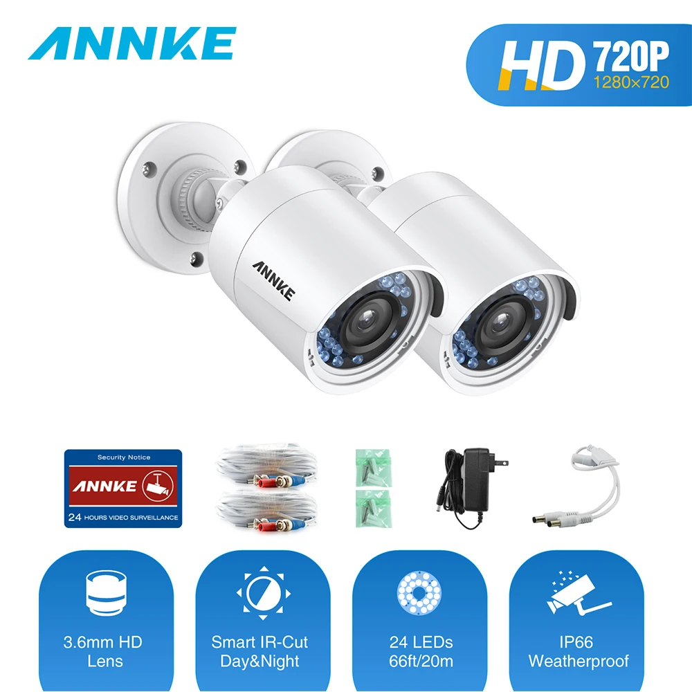 ANNKE 720 P 100 W HD TVI пуля защита от атмосферных воздействий Камера 2 шт. комплект
