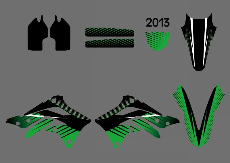 Новый стиль (0366) команда графики и фоны наклейки Наборы для Kawasaki KX450F KXF450 2013 KXF 450 KX