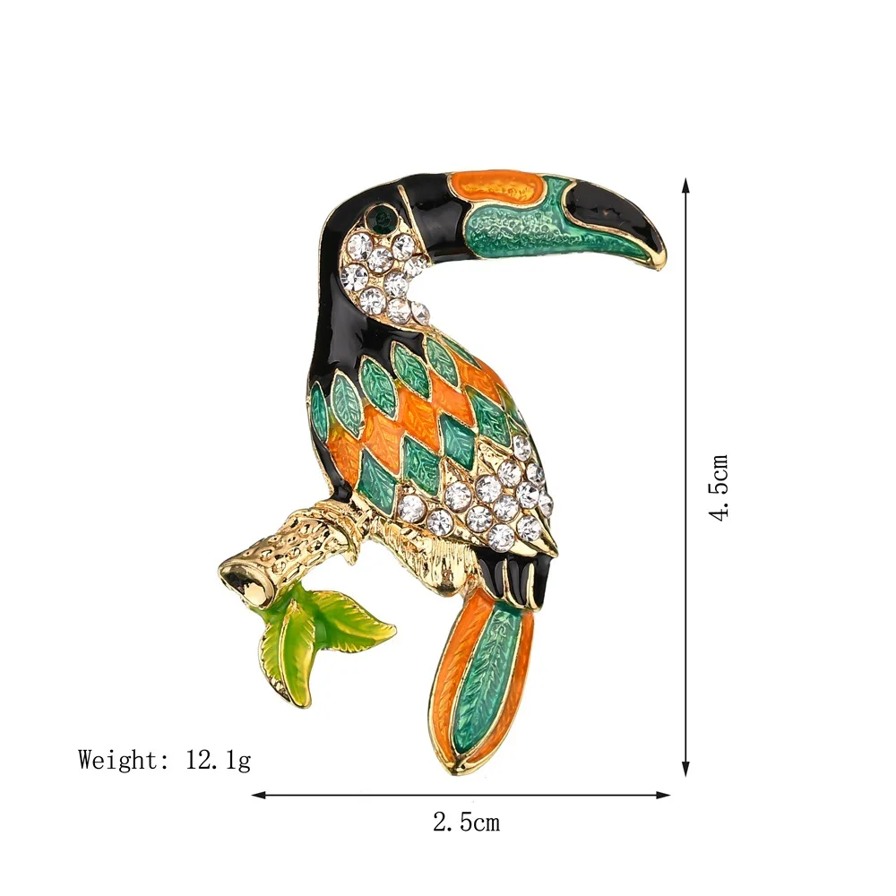 Новинка Toucan Броши с птицами красочные эмалевые Стразы Кристалл для женщин тренд