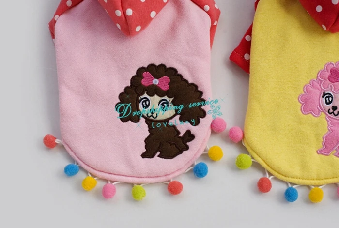 New Pet Dog Cat Clothes Curls Small Poodle Color Ball Sweater Teddy Polka Dot Coat Supplies Hoodie Free Shipping | Дом и сад