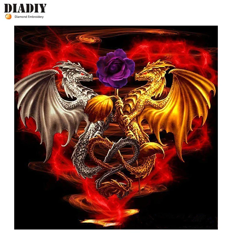 DIADIY 5D животное Китай Алмазная вышивка дракона DIY рукоделие алмазная живопись