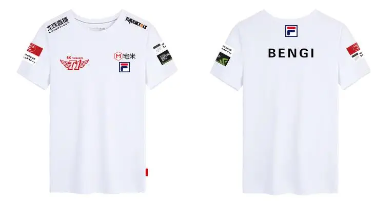 Факер bang SKT T1 футболка LCK чемпионов команды Джерси SKTT1 футболка Для мужчин Факер арахисовое Bang волк SKT1 игра топы, футболки - Цвет: BENGI