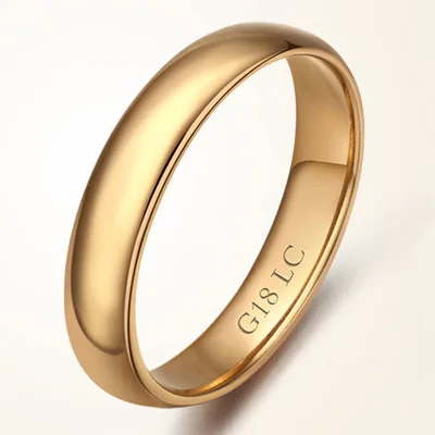 Свадебные Кольца 18 К розового золота кольцо au750 Solid Gold Обручение для любителей классической Простой Романтический женщина девушка человек кольцо настраиваемые - Цвет камня: Yellow
