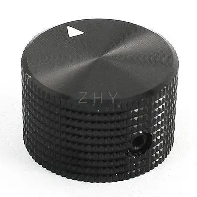 

25mmx15mm 0.25" Black Aluminum Rotary Electronic Control Potentiometer Knob