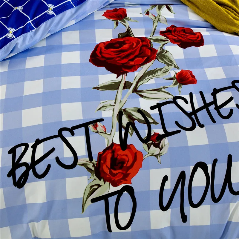 Модный красная Роза узор 100% хлопок пододеяльник одеяло/одеяло чехол с молнией