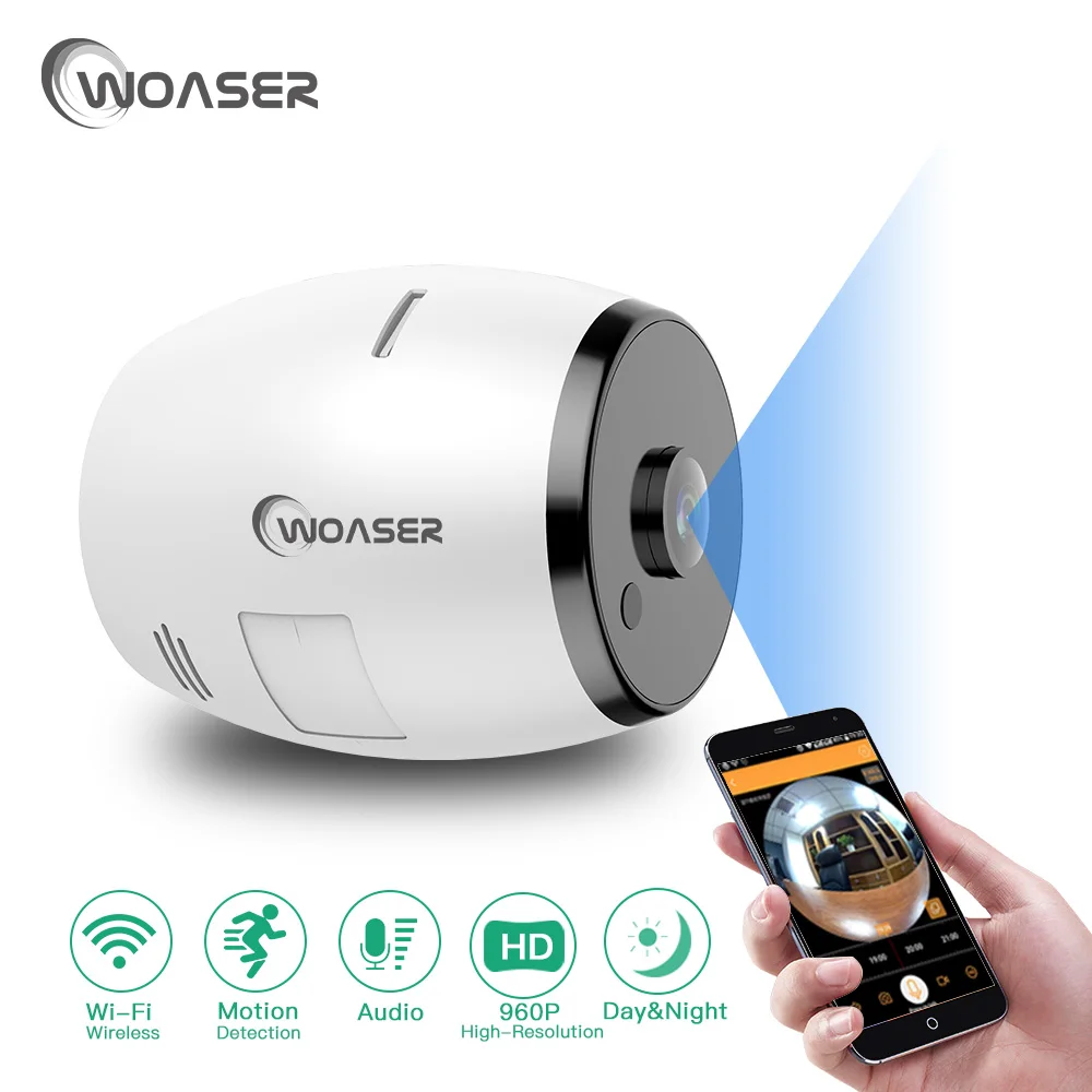 Woaser 960 P HD Fisheye IP Камера 360 градусов полный вид беспроводной 128 ГБ TF запись двух