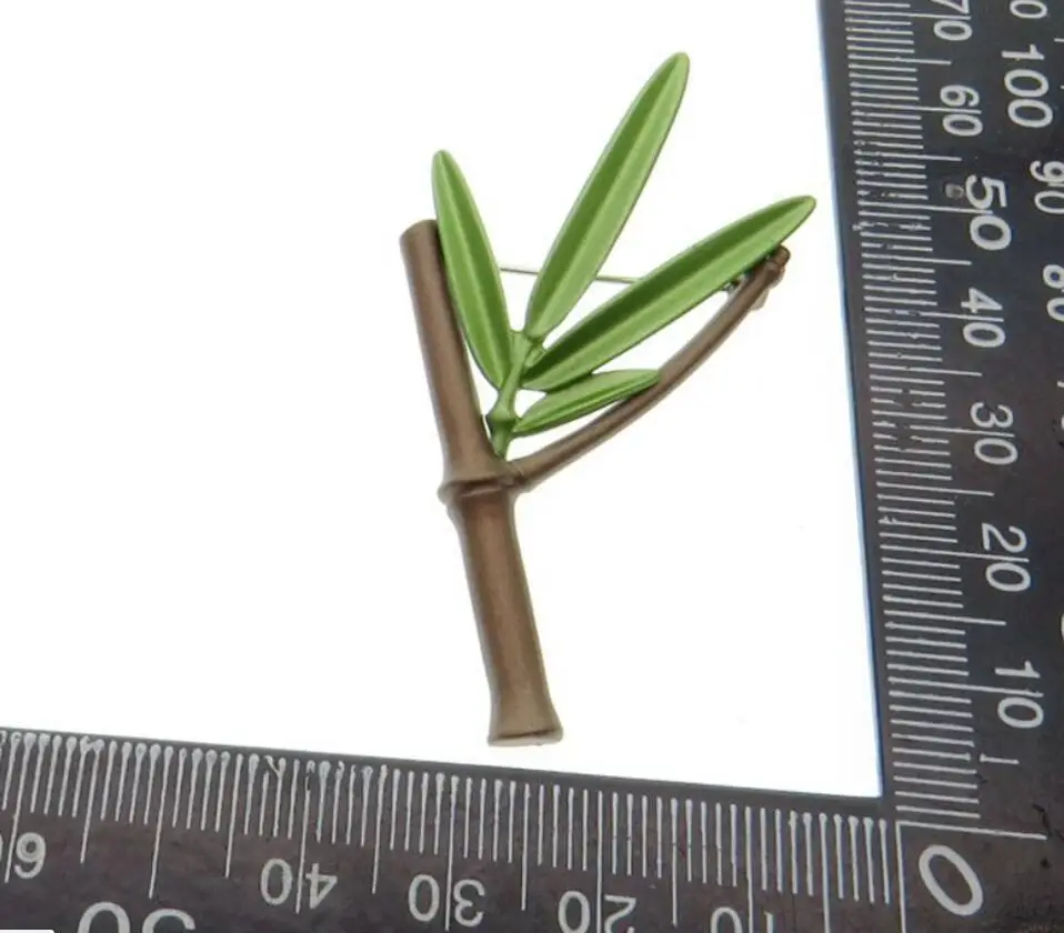 Винтажная брошь из бамбука зеленая для запекания аксессуары шарфов на