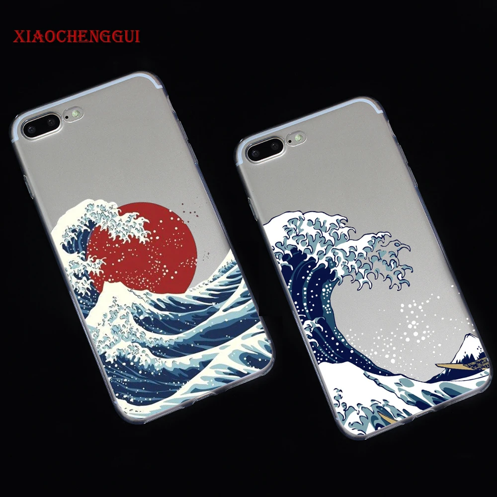 Чехол для iphone x xs с надписью Great Wave off Kanagawa мягкий чехол телефона чехлы iPhone 6 6S 6s 7 8 Plus